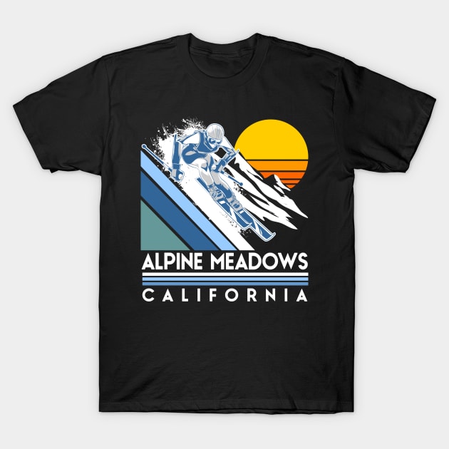 Alpine Meadows California Retro Ski T-Shirt by Styleuniversal